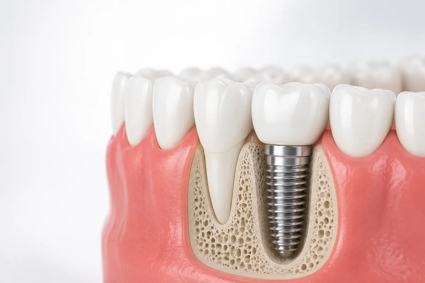Diş implantı kesit görünümü